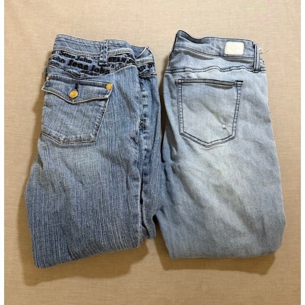 Womens Denim Jeans Bundle of 2‎ Blue Zip Sean John Celebrity Pink 31X25.